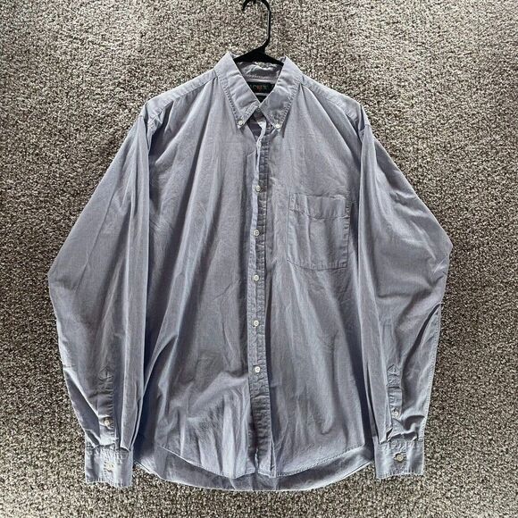 J. Crew Dress Shirt Mens 15.5-36 White Blue Check Pattern Pocket Front Preppy - Picture 1 of 10